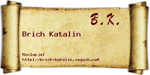 Brich Katalin névjegykártya