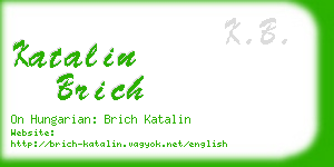 katalin brich business card